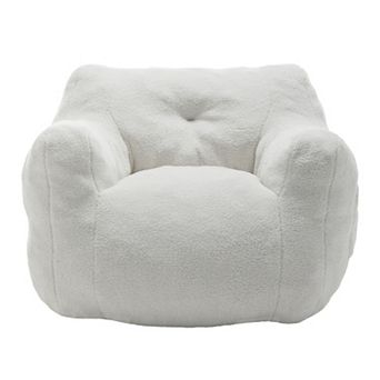 Heybly Bean Bag Chair with Armrests, Teddy Foam Lazy Sofa for Adults Living Room Bedroom