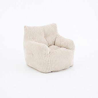Heybly Corduroy Bean Bag Chair, Soft Fluffy Memory Foam Lazy Sofa for Adults Living Room Bedroom