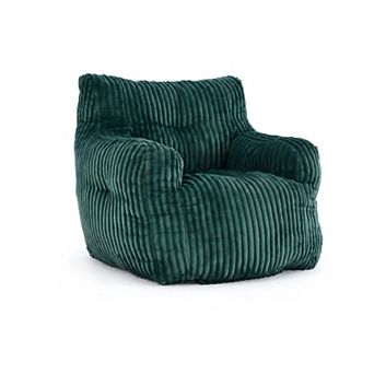 Heybly Corduroy Bean Bag Chair, Soft Fluffy Memory Foam Lazy Sofa for Adults Living Room Bedroom