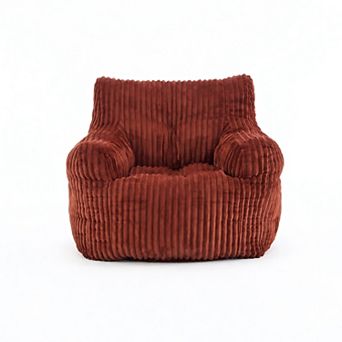 Heybly Corduroy Bean Bag Chair, Soft Fluffy Memory Foam Lazy Sofa for Adults Living Room Bedroom