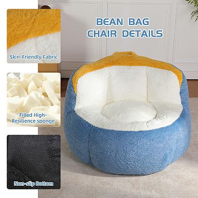 Heybly Oversized Bean Bag Chair with Shredded Foam Filling, No Assembly Required