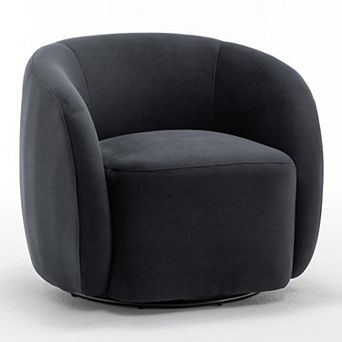 SEYNAR Modern Glam Velvet Upholstered 360 Degree Swivel Accent Armchair