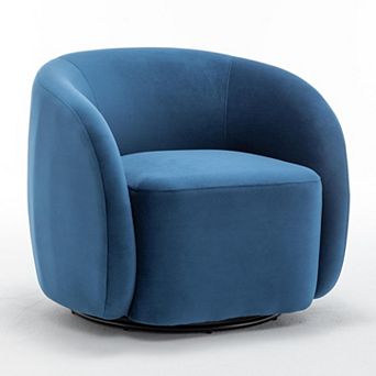 SEYNAR Modern Glam Velvet Upholstered 360 Degree Swivel Accent Armchair