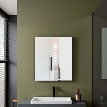 DEPOT E-SHOP Athol Medicine Cabinet, 2 Doors, 5 Shelves, 1 Mirror, White