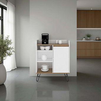 Calvin Coffee Station with Spacious Shelves and Coffee Station Organizer