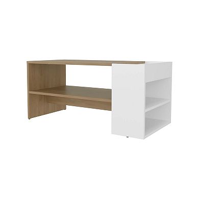 Galatia Coffee Table, 1 Shelf, Natural Oak / White