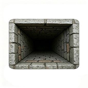 Stone Tunnel 3D Visual Floor Mat Creative Depth Illusion Funny Rug