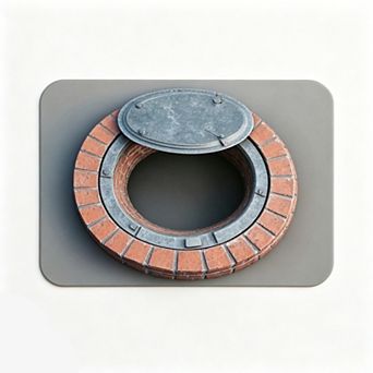 Round Manhole Hole 3D Floor Mat Creative Optical Illusion Funny Rug