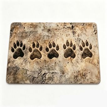 Retro Background Dark Paw Print Floor Mat Simple Pet Lover Home Rug