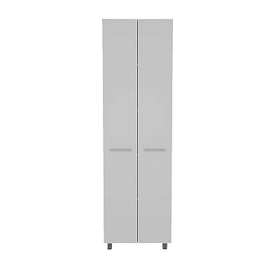 Pantry Cabinet with Five Interior Shelves, White