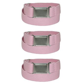 CTM Kids' Elastic Stretch Belt with Magnetic Buckle (Pack of 3)
