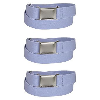 CTM Kids' Elastic Stretch Belt with Magnetic Buckle (Pack of 3)
