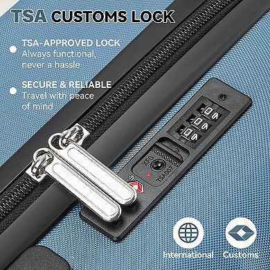 Quick Deer 3 Piece Hardside Luggage Set with Spinner Wheels and TSA Lock White