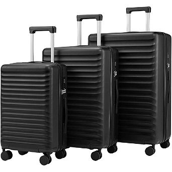 Quick Deer 3 pc Hardside Luggage Set with Spinner Wheels and TSA Lock White