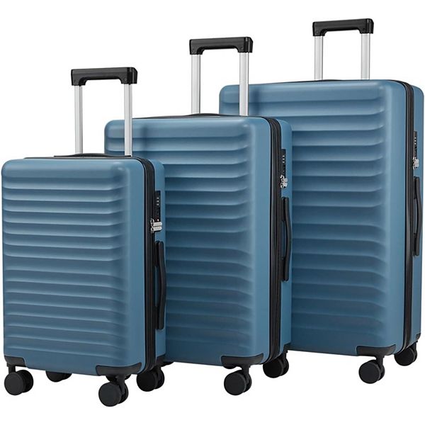 Quick Deer 3 Piece Hardside Luggage Set with Spinner Wheels and