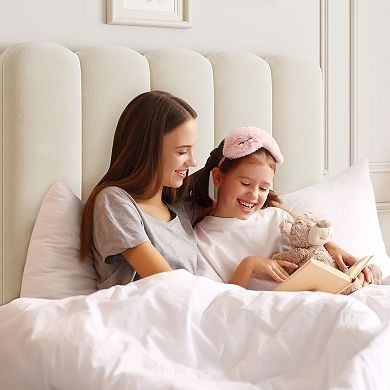 Upholstered Platform Bed Frame with Storage Drawer and Headboard for Kids