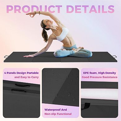 Gymnastics Mat, Exercise Mats, Gymnastics Tumbling Mats, Thick Portable Home Gym Floor Pad