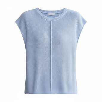 Womens Summer Cap Sleeve Tops Casual Crew Neck Loose Fit Knit Lightweight Sweater Pullover Top