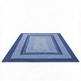 Modern Washable Area Rug - Boho Braided Print, Non Slip, Low Pile, Durable Soft Carpet
