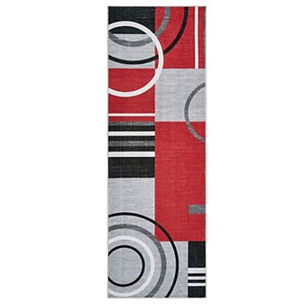 Washable Modern Area Rug Soft Low Pile, Non-Slip, Non-Shedding, Mark Resistant