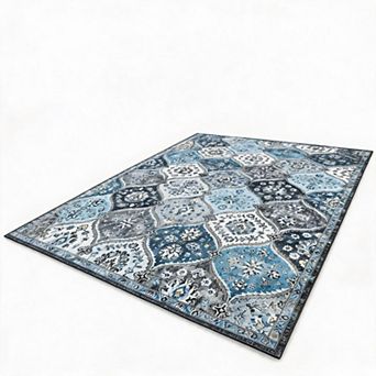 Vintage North African Trellis Runner Rug Non-Slip, Washable, Soft Low-Pile Carpet, Mark Resistant