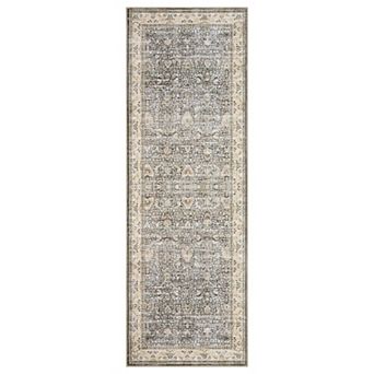 Washable Runner Rugs, Antique Distressed Long Rug, Non Slip Stain Resistant Vintage Print Carpet