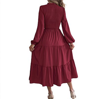 empire waist tiered maxi dress NO.301 Women's V-neck Empire Waist Maxi Dress, Boho Lace Detail Maternity  Dress, Butterfly Sleeve Flare Tiered Peasant Dress in Black