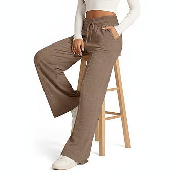 Women's Wide Leg Sweatpants Causal High Waisted Drawstring Loose Yoga Pants with Pockets