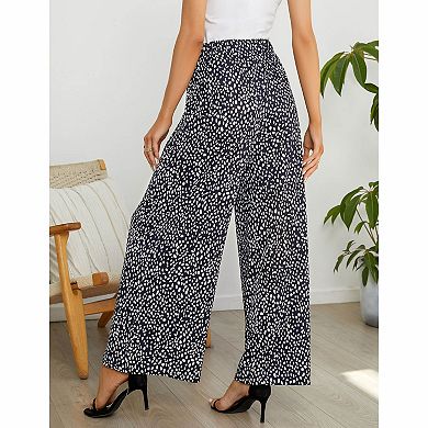 Women's Printed Drawstring Wide Leg Lounge Pants