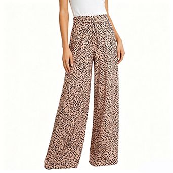 Women's Printed Drawstring Wide Leg Lounge Pants