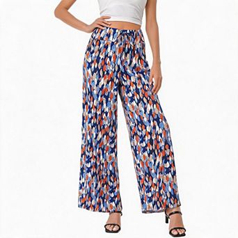 Women's Printed Drawstring Wide Leg Lounge Pants