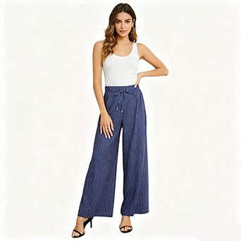 Women's Printed Drawstring Wide Leg Lounge Pants