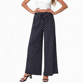 Women's Printed Drawstring Wide Leg Lounge Pants