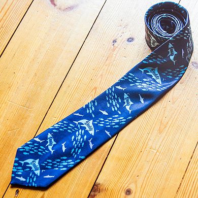 Daddy Shark Necktie Funny Shark Dad Novelty Tie for Men