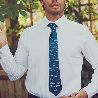 Name The Triangles Necktie Funny Teacher Novelty Tie for Men