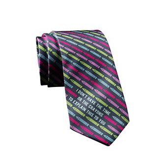 I Don't Have the Time or Crayons Funny Nerdy Necktie for Men