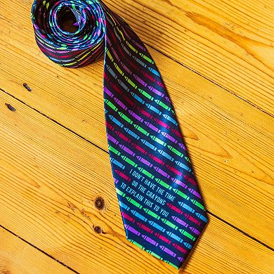 I Don't Have the Time or Crayons Funny Nerdy Necktie for Men