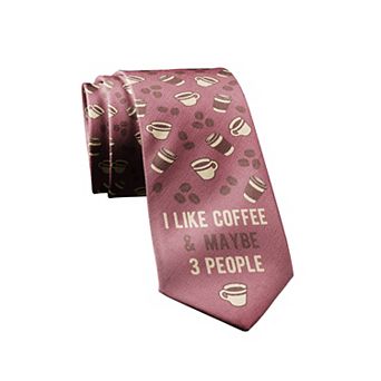 I Like Coffee and Maybe 3 People Funny Coffee Tie for Men