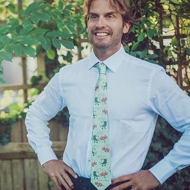 Dadasaurus Necktie Funny Dinosaur Dad Novelty Tie for Men