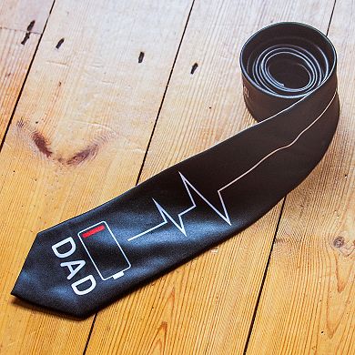 Dad Battery Low Necktie Funny Dad Novelty Neck Tie for Men