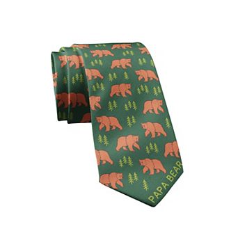 Papa Bear Necktie Funny Camping Bear Tie Funny Gift for Men