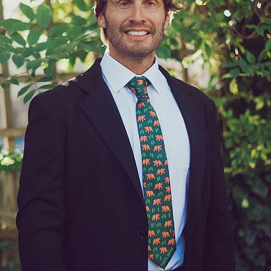 Papa Bear Necktie Funny Camping Bear Tie Funny Gift for Men