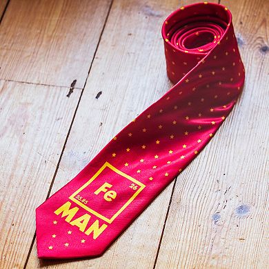 Iron Science Necktie Funny Nerdy Periodic Table Tie for Men