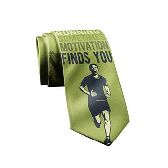Running Sometimes Motivation Finds You Funny Bear Tie for Men