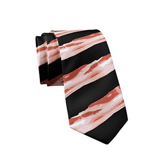 Bacon Tie Funny Nerdy Novelty Necktie for Men Guys Cool