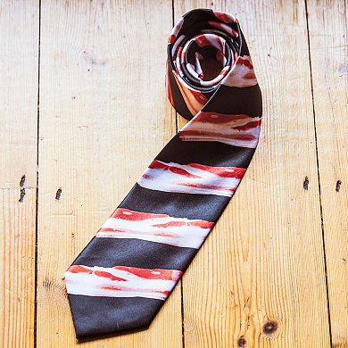 Bacon Tie Funny Nerdy Novelty Necktie for Men Guys Cool