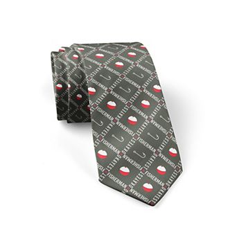 Okayest Fisherman Necktie Funny Fishing Novelty Tie for Men