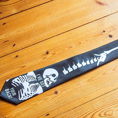 I've Got Your Back Necktie Funny Skeleton Halloween Tie for Men