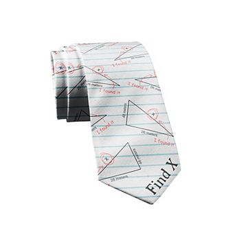 Find X Necktie Funny Math Teacher Nerdy Novelty Tie for Men