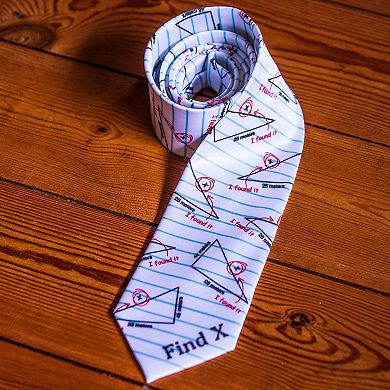Find X Necktie Funny Math Teacher Nerdy Novelty Tie for Men